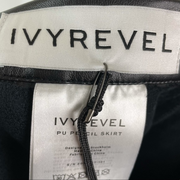 ASOS Ivyrevel PU Midi Pencil Skirt size 4 black - Picture 10 of 16